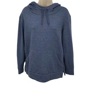 Champion Womens Long Sleeves Activewear Pullover Blue Hooded Sweatshirt Size M